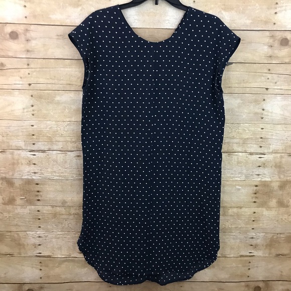 Madewell Layout Navy Polka Dot Tunic Dress - Picture 3 of 10